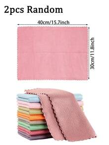 2/5/10 قطعة قماش تنظيف الزجاج من الألياف الدقيقة، قماش خالي من الوبر للنوافذ والسيارات والمطبخ والمرايا بدون ترك آثار، قابل لإعادة الاستخدام بنمط قشر السمك