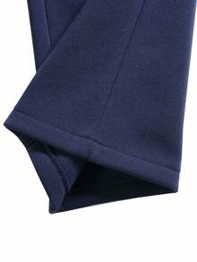 男士休闲纯色抽绳腰运动裤，四季皆宜 - 藏蓝色 - 查看 9