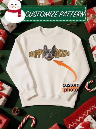 1 pieza Ropa de mujer de manga larga personalizable sin capucha. Puedes personalizar tus fotos favoritas y diseñar a tu mascota querida. La ropa personalizada y diseñada de forma única es adecuada para el uso diario, los viajes, el ejercicio y otras ocasiones. Es el mejor regalo para la familia, los amigos, los cumpleaños y talla grande.