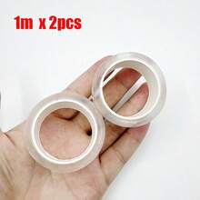 2 Peças Fita Dupla Face Nano de Alta Resistência - Reutilizável, Sem Rastros e Lavável - Tiras Adesivas Fortes para Uso Doméstico, Escritório e Carro 1m/2m/3m/5m Decoração Doméstica, Banheiro, Decoração de Outono, De Volta às Aulas