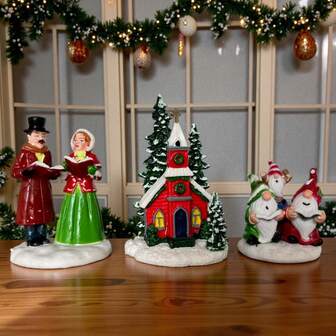 1pc Christmas Santa Claus Small House Christmas Tree Decoration Desktop Home Accessories