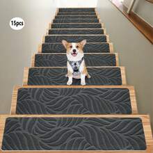 1/7/15 szt. antypoślizgowa mata na schody z samoprzylepnym spodem, antypoślizgowa mata na schody, dywan, schody, dywan, stopnie, antypoślizgowy klej, zmywalna i wielokrotnego użytku, dla osób starszych i zwierząt domowych, dekoracyjne nakładki na schody na każdą porę roku, zimowe ocieplające maty na schody, zapobiegające poślizgowi zwierząt domowych i osób starszych, dekoracyjne wymiary schodów: 20*76 cm / 7,9*29,9 cala - 55*19 cm / 21,65*7,5 cala