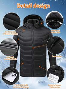 21 Zone Heating Jacket, Men & Women USB Heated Vest, Warm Clothing, Motorcycle Camping Winter Gear (Power Bank Not Included)