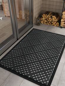 DAJIANG 1 tấm thảm cao su lót lối vào, họa tiết hình học, hình chữ nhật, tối giản, phong cách Bắc Âu, hiện đại, có lưỡi gạt, đế cao su chống trượt, không chặn cửa, dễ vệ sinh, thấm hút, thích hợp cho lối vào trong nhà và ngoài trời, thảm trang trí thảm nhà bếp trang trí Giáng sinh - Xám - Xem 4