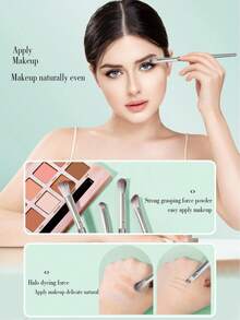 mulynsie Juego de 14 piezas de brochas de maquillaje profesionales de color verde oscuro de lujo - Cerdas de nailon hipoalergénicas, mangos de ABS, brochas para palma para todo tipo de piel, set profesional y para principiantes