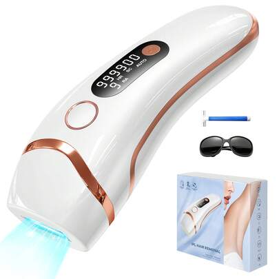 The JOOYEE Hair Remover For Men And Women Features Three Functions, Nine Energy Levels, And 999,900 Light Pulses For Painless Hair Removal On The Face, Body, Legs, And Underarms, Making It A Great Gift.