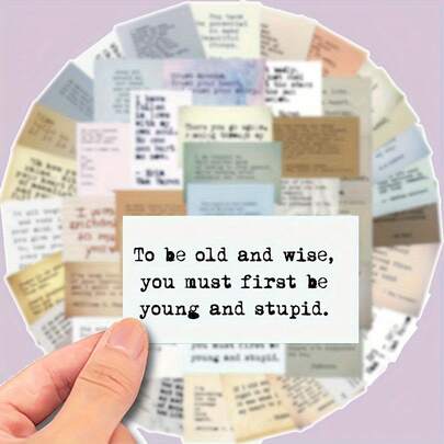 A High-Quality Vinyl Sticker Set Of 60 Vintage Quotes, Suitable For Water Bottles, Car Cups, Computers, Guitars, Skateboards, Suitcases, Bicycles And Motorcycle Snow Floors
