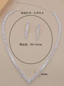 مجموعة مجوهرات من الزركونيا المكعبة 3 قطع للنساء، طقم أقراط إسورة سوار قلادة باللون الفضي، مجوهرات للعروس وحفلات الزفاف والأعياد والعطلات، هدية للزوجة والصديقة والسيدة العاملة