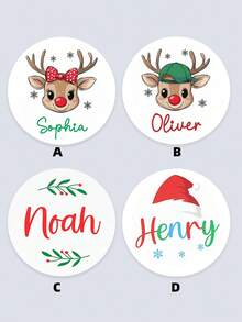 1~120 etiquetas personalizadas - Pegatinas personalizables, etiquetas con nombre de reno navideño, etiquetas de regalo para niños, etiquetas de regalo, hoja de pegatinas navideñas, etiquetas de regalo personalizadas para niño y niña, ideal para cumpleaños, Acción de Gracias, regalos de Navidad, recuerdos de fiesta para Navidad y Halloween, envoltura de regalos, diseño elegante