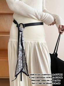 1 Set Paisley Pattern Scarf + Decorative Belt/Waist Belt, Suitable For Pairing With Jeans, School Autumn, Autumn, Korean Devil Hunter, Cowgirl Outfits For Women, Y2K Clothes, Fall Clothes For Women - Multicolor - View 4