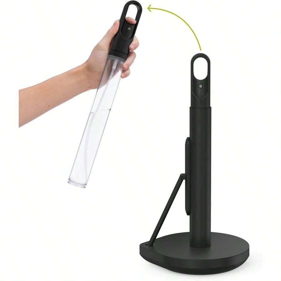 Simplehuman Standing Paper Towel Holder With Spray Pump, Brass Stainless Steel - 黑色不鏽鋼 - 查看 1
