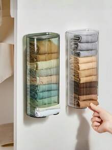 1pc Pull-Out Hanging Sock Storage Box With Lid, Wall-Mounted Storage Box For Garbage Bags, Underwear, Home Use, Suitable For Bathroom, Bedroom, Home, Dorm, Great For Halloween And Christmas Gifts