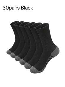 60pcs/50pcs Comfortable Sports Tennis Socks For Men, Suitable For Outdoor And Casual Wear, All Season, White Antibacterial Odor-Resistant Moisture-Wicking Athletic Socks, Thick And Comfortable For Daily Wear, Unisex Casual Socks, Cute Socks, Girls Socks, Autumn/Winter & Spring/Autumn, Mesh Details, Channeling Design, Moisture-Wicking, Soft And Smooth, Suitable For Holidays, Sports, Casual, Business And Daily Wear, Can Be Worn Year-Round, 40pcs/30pcs/24pcs/20pcs/16pcs/12pcs/10pcs/8pcs/6pcs/4pcs/2pcs - 彩色 - 查看 27