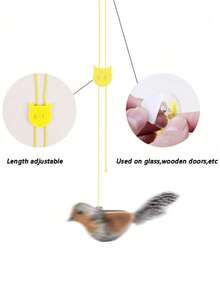 Juguete para gato con pájaro realista que hace sonidos de aleteo, juguete interactivo para gatos con pájaro que chirría, sin necesidad de batería, que simula el juego de caza del gato, con alas que aletean y pájaro que chirría, adecuado para gatos de interior