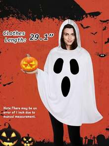 Female Ghost Costume, Halloween White Ghost Costume, Cape Costume For Women, Adult Halloween Costume Role-Playing - White - View 6