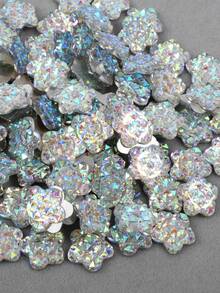 100 piezas/paquete Cristales de resina Rhinestones AB planos, gemas de resina con forma de piña de colores mixtos, cristales de resina redondos de 12mm para manualidades de ropa y joyería