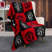 FC Large Checkered Blanket - Super Soft Fleece Throw - Red Devils, 150cm X 100cm - 1 - View 1
