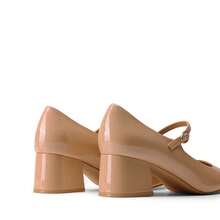 Women's Mary Jane Chunky Heel Pumps Block Heels Closed Toe Comfortable Festival Party Dress Office Shoes - 杏色 - 查看 5