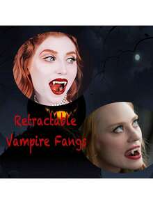 Colmillos de vampiro zombie realistas, que no rascan las encías, reutilizables y espeluznantes, accesorios de disfraz para fiestas de Halloween para mujeres