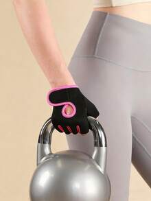 1双 - 男女款露指骑行手套专业健身房防滑透气半指夏季钓鱼女士自行车手套 - 彩色 - 查看 5