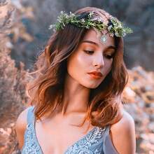 Fairy Flower Leaf Crown For Women Elven Princess Tiara Elf Headpiece For Halloween Costume Cosplay Photoshoot Wedding