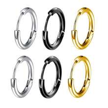 2pcs/6pcs Simple Non-Piercing Ear Cuff Hoop Earrings, Punk Jewelry Set