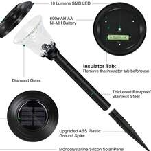 2 pièces Lumières solaires ultra-brillantes pour l'extérieur, alimentation solaire de l'aube au crépuscule, circuit d'alimentation, éclairage de jardin à allumage automatique, éclairage de paysage décoratif à LED, convient pour les trottoirs, les terrasses et les cours