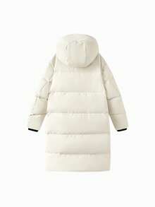 Balabala Tween Girl Long Down Coat, Thick Winter Jacket, Hooded Warm Outerwear For Boys & Girls - Light Khaki - View 5