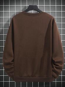 GRDR Herren Lässig Einfarbiger Pullover Rundhals Sweatshirt