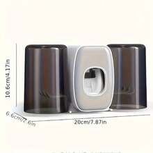1pc Toothbrush Holder,Bathroom Organizer,Automatic Toothpaste Dispenser With Brush Holder Gargle Cup, Multifunction Toothbrush Holders For Bathrooms, Bathroom Tooth Brush Holder Set, Toothbrush Organizer With Cup, Wall Mounted Shower Room Decor Set Home Bathroom Decor Fall Decor Back To School - Nhiều màu - Xem 3