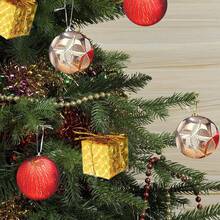 Palline decorative natalizie, set di palline da appendere all'albero di Natale, decorazioni per l'albero di Natale, ornamento decorativo da appendere per la decorazione delle feste natalizie - Dorato - Visualizzare 3