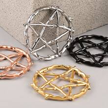 1PC Fashion Pentagram Wreath Stainless Steel Plugs Ear Weight Gauges Tunnels Piercing Expander Stretchers Body Jewelry - Star - View 7