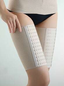 1 Pair Asian Size Thigh Shaper Bands, Button Design, Breathable & Comfortable, Assist Sports, Anti-Chafing Elastic Thigh Bands, Shaping Compression Bands, Suitable For Fitness, Sports, Daily Commute