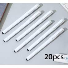 قلم حبر كروي محايد، كتابة سلسة، قرطاسية مكتبية، قلم حبر سائل، تصميم بسيط، قلم حبر كروي بأنبوب بلاستيكي أبيض، لون أسود/أبيض، قلم حبر كربوني، قلم توقيع أعمال بسيط، قلم أبيض محايد عصري بسيط، قلم حبر كروي بأنبوب بلاستيكي أبيض