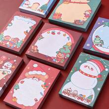 Bloc de notas con memorándum navideño de dibujos animados, cuaderno de mensajes para estudiantes, memorándum de oficina de estudio, memorándum navideño de dibujos animados de Papá Noel, regalo de papelería creativa navideña para estudiantes, bloc de notas de memorándum de mensaje lindo