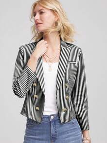 Women's Striped Casual Versatile Blazer