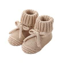 Baby Boys Girls Knitted Shoes Soft Sole First Walking Socks Comfortable Indoor Booties - 卡其色 - 查看 6