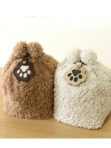 Llavero con colgante de pata de gato de cuero creativo y de dibujos animados como accesorio para prevenir la pérdida de mascotas