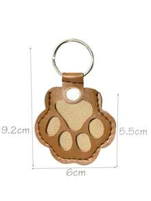 Llavero con colgante de pata de gato de cuero creativo y de dibujos animados como accesorio para prevenir la pérdida de mascotas