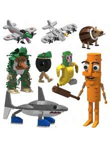 Tungtungtung Sahur, Bombardiro Crocodile, Tralalero Tralala, Lilililalila, Brr Brr Patapim, Shimpanzinni Bananini, Bombombini Guzini, AI-Generated Animals, Abstract Animals, Building Block Decor, Animal Building Blocks, Birthday Gift, Collectible Decor