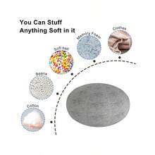 Bean Bag Cover - Big Round Soft Fluffy PV Velvet Sofa Bed Cover For Living Room, Lazy Sofa - 5ft Snow Gray - 深灰色 - 查看 10