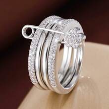 1枚精美牡丹花立方氧化锆戒指，女士款，祝您2025新年快乐，圣诞礼物