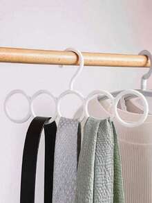 1/5pcs-5 Circular Scarf And Tie Hanger-Plastic Wardrobe Finishing Rack With Creative Circular Design | Very Suitable For Bedroom Wardrobe, Cloakroom And Walk-In Wardrobe | Very Suitable For Storing Scarves, Ties, Belts And Small Accessories | Fashionable Home Storage Decoration To Create A Clean Living Space. - Multicolor - View 3