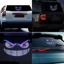 1 set 5V Lumière visage souriant Marque œil du diable Grande XL-12/XL-13/XL-14 Source lumineuse LED préférée Prise USB Prêt à l'emploi Lumière néon brillante, colorée et fraîche 11 modes commutables Dos adhésif Installation non destructive Convient pour la décoration de voiture, les festivals, la décoration de fête
