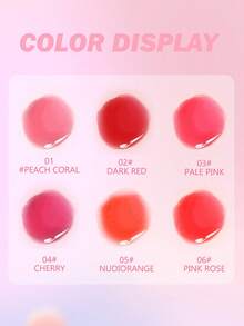 唇彩染色液体唇膏，韩国唇彩保湿自然，多用途唇颊两用色调，不粘杯，轻盈，高色素，持久，色彩鲜艳（6 种颜色） - 1.7g - 查看 5