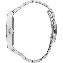 Guess Relógio Multifuncional de Quartzo com Cristal Phoenix GW0094G3 para Homens, Pulseira de Aço Inoxidável Preta, Mostrador em Formato de Barril, Relógio de Pulso de Luxo, Adequado para Uso Diário e Estilo de Rua, Presente da Moda para Homens, Ideal para Namorado - Prata - Visão 4