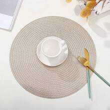 2 pezzi/8 pezzi Tovagliette rotonde per hotel e ristoranti, tovagliette in PVC antiscivolo e impermeabili, sottopiatti in oro/argento termoisolanti, lavabili, proteggono il piano del tavolo, adatti per San Valentino, matrimonio, Natale, feste, decorazione tavolo da cucina di casa - Multicolore - Visualizzare 9