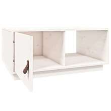 Coffee Table White 80x50x35.5 Cm Solid Wood Pine - White - View 8