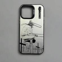 Funda de teléfono C-Chainsaw-manS Denji MAKIMA compatible con  16 15 14 13 12 11 Pro Max, negro mate, multicolor, láser, metálico, aurora, funda compatible con  17, funda  17 Pro, funda  17 Pro Max - z4 - Ver 11