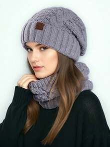 Mũ len beanie màu trơn, kiểu dáng giản dị, ấm áp, đa năng cho trang phục mùa đông lạnh giá, quà tặng Valentine cho nữ. - Nhiều màu - Xem 5